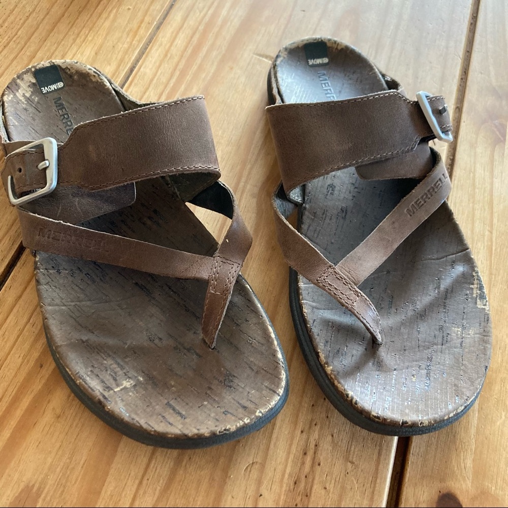 Merrell Leather Slip On Sandals with buckle